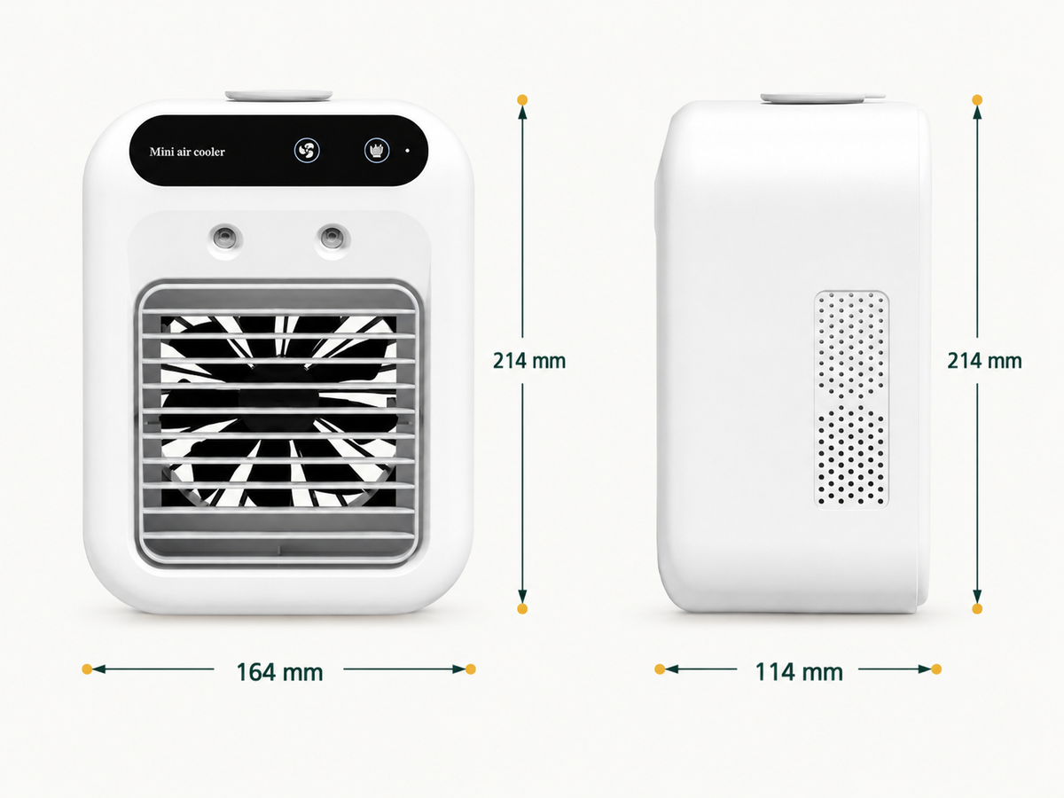 KoelKompas 3-in-1 Luchtkoeler – Ventilator, Bevochtiger & Sfeerlicht