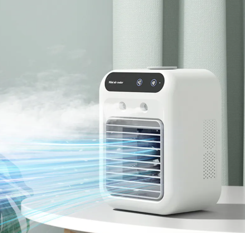 KoelKompas 3-in-1 Luchtkoeler – Ventilator, Bevochtiger & Sfeerlicht